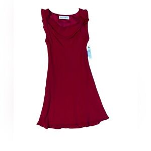 NWT Graham & Spencer Dark Pink 100% Silk Dress Cowl Neckline Size S Sleeveless